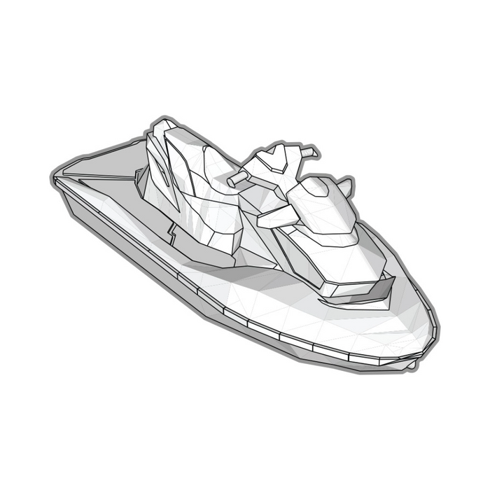 Jet ski and marine cover illustration