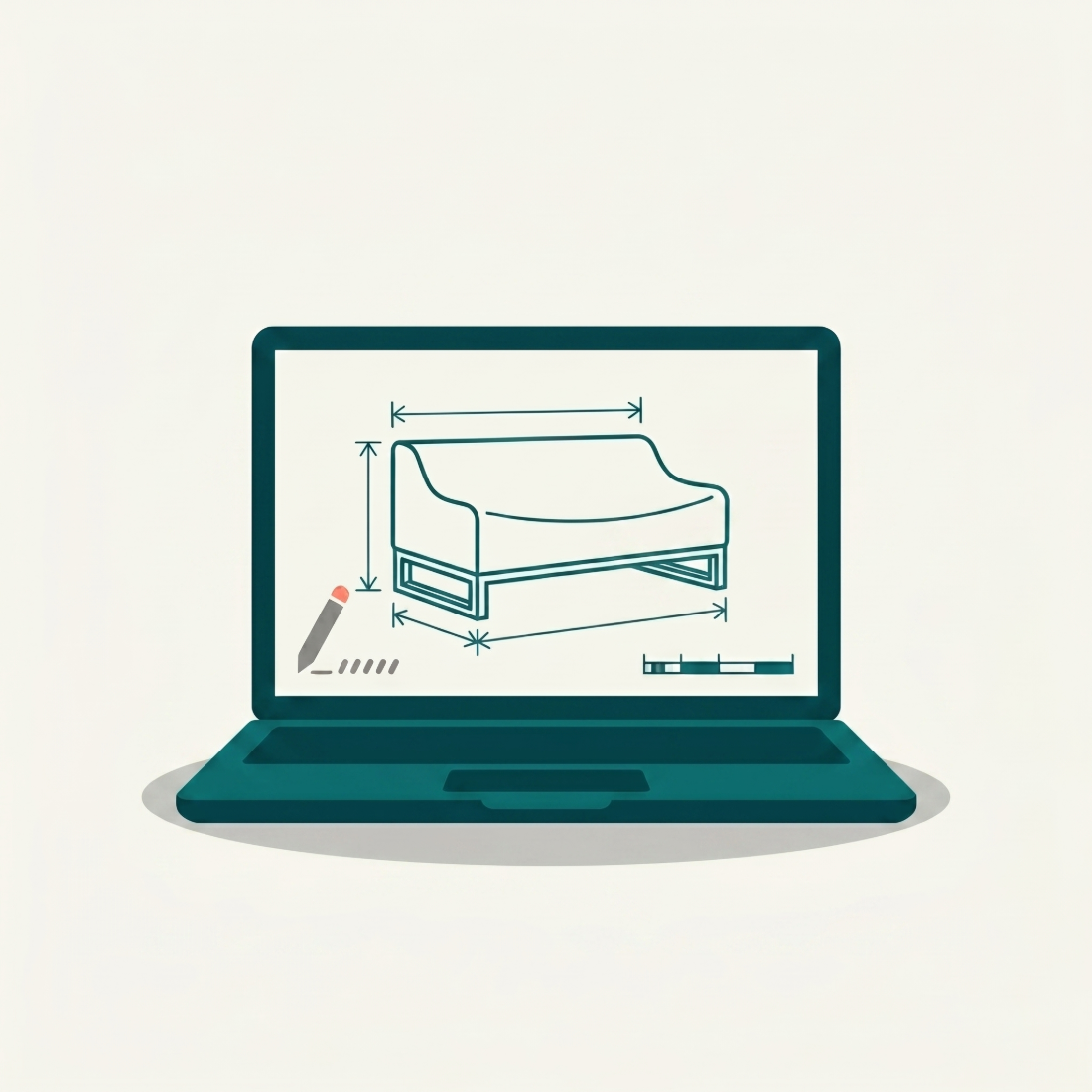 A laptop showing a cover design blueprint