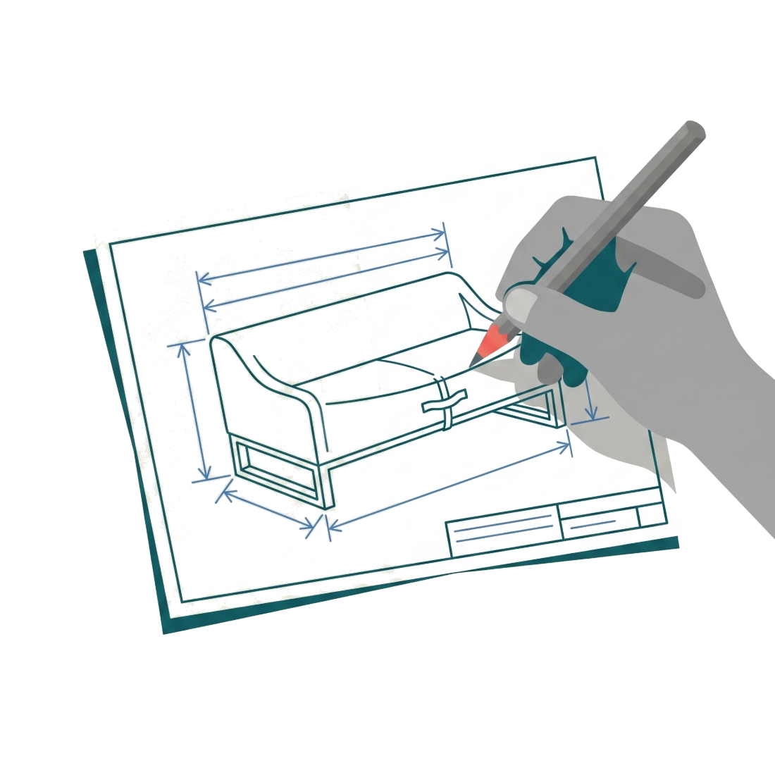 A hand drawing a cover blueprint